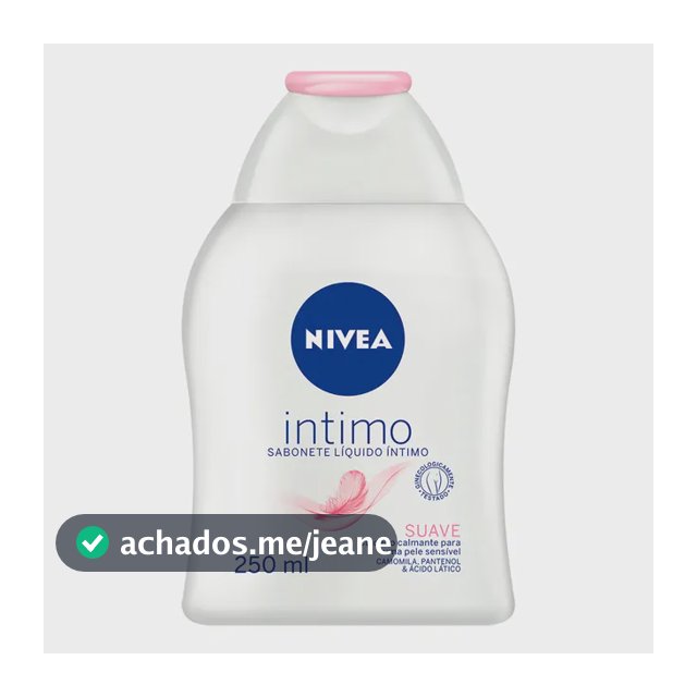 NIVEA Sabonete Líquido Íntimo Suave 250ml, Limpeza Delicada, Mantém pH Natural, Extrato de Camomila, Cuidado Calmante, Uso Diário