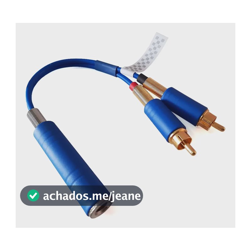 Adaptador 2 Rca (macho) + 1 Jack P10 (j10 Fêmea) De 20cm