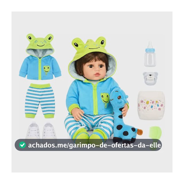 Boneco Bebê Reborn Menino 48cm Sweetie Acessórios Sapinho