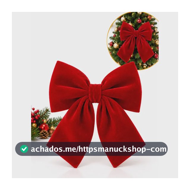 Laço Grande Decoração Árvore Natal Ponteira Enfeite Luxo Vermelho