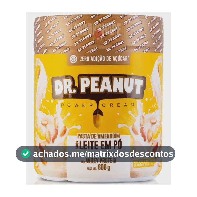 Dr. Peanut Pasta De Amendoim Do C Whey Isolado 600g Sabor Leite Em Pó