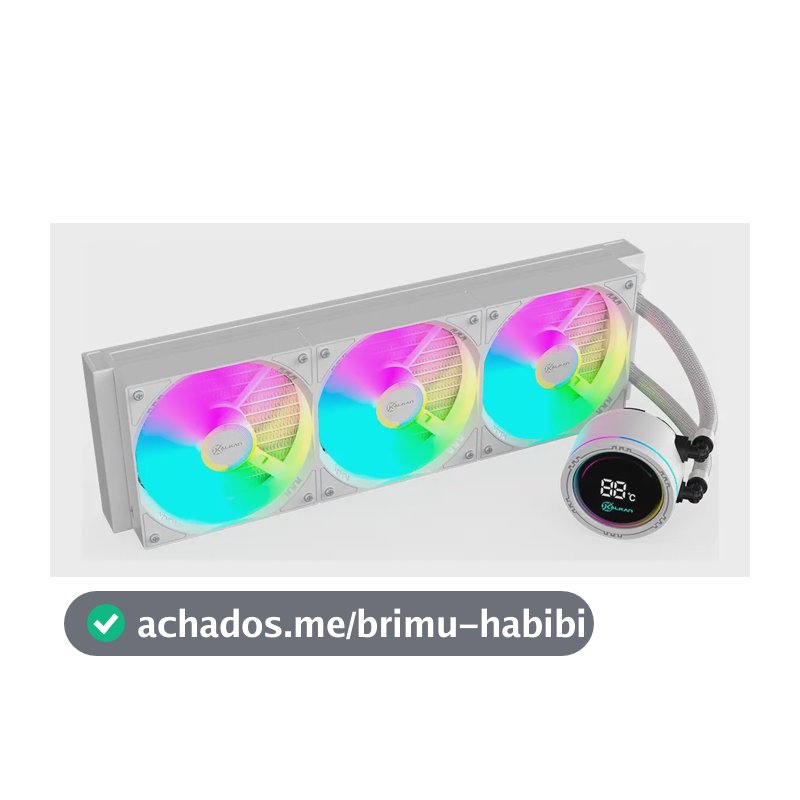 Water Cooler Gamer Kalkan Alpha 360 Argb Com Display Branco