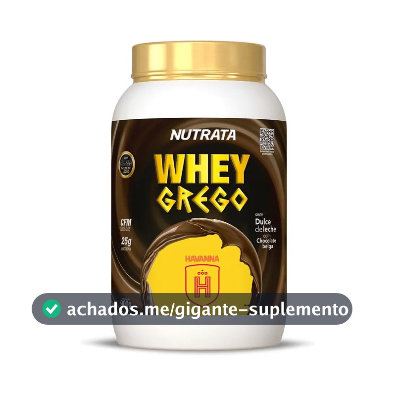 Whey Protein Grego Havanna Pote 900g Grow Thisold - Nutrata Sabor Doce De Leite Com Chocolate Belga