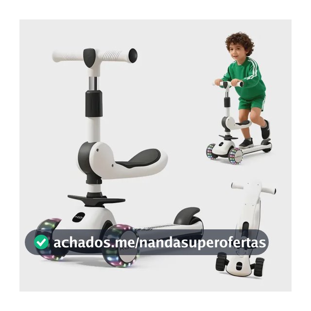 Patinete Infantil 3 Rodas Com Luz Led Menino Menina 40 Kg