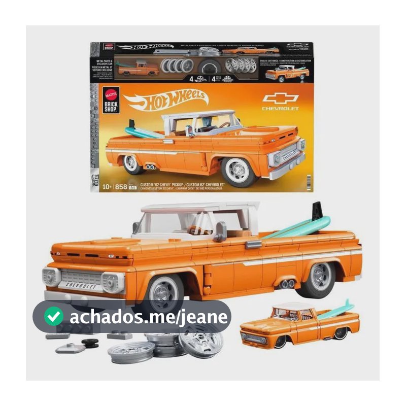 Mattel Brick Shop Elite Carrinha Chevy De 1962 Personalizada Hot Wheels Laranja