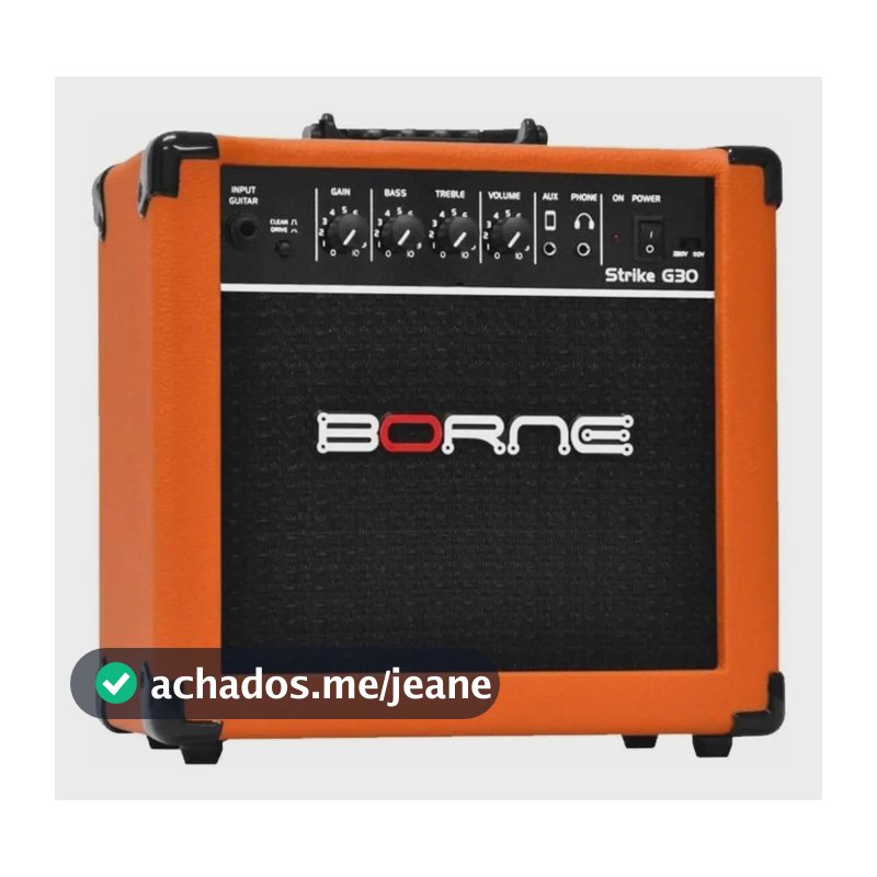 Amplificador Cubo Guitarra G30 Laranja Borne C/ Distorção