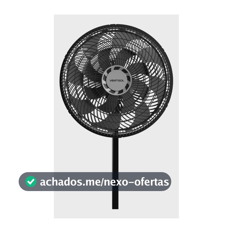 Ventilador Coluna Oscilante Ventisol Turbo 16 Pás 40cm 40 Cm Preto 220v Cinza 16
