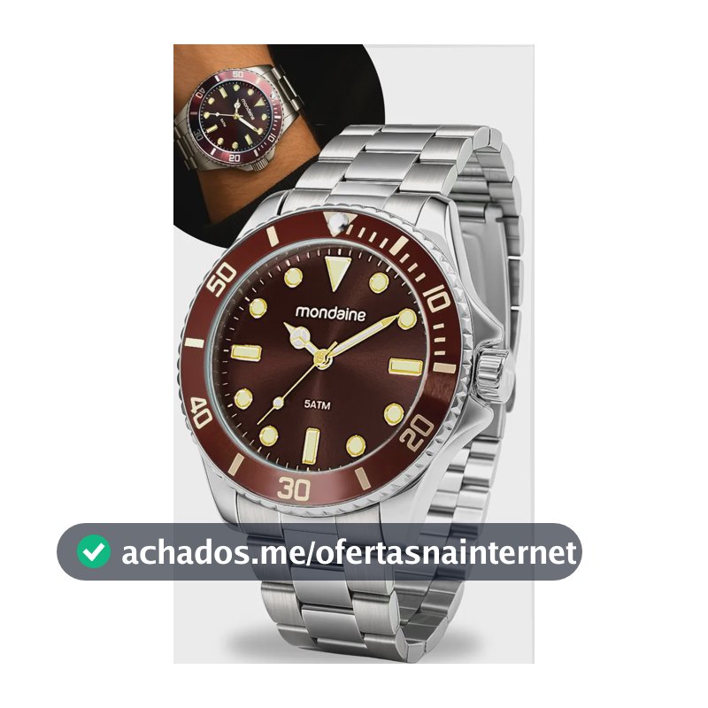 Relógio De Pulso Mondaine 32549g0mvne1 Com Corria De Aço Inoxidável Cor Prateado - Fondo Marrom
