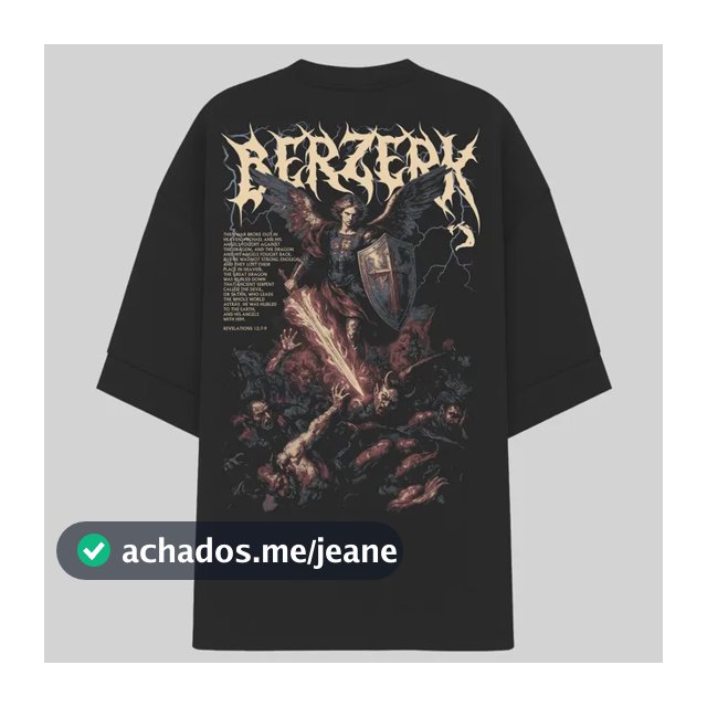 Camiseta Oversized Masculina Berzerk Archangel Academia