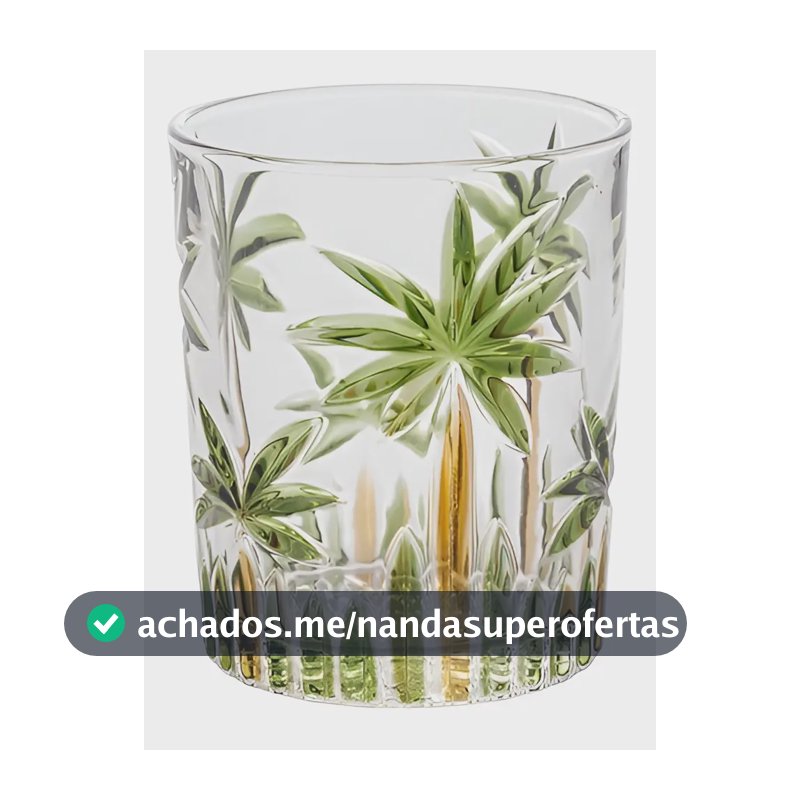 Jogo 6 Copos De Cristal Wolff Palm Tree 340ml Coqueiro Palme