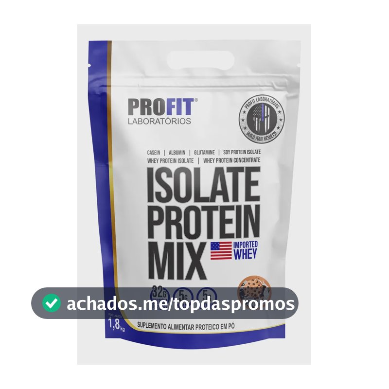 Suplemento en pó ProFit Laboratórios Proteínas de Isolate Protein Mix sabor cookies and cream x 1.8kg
