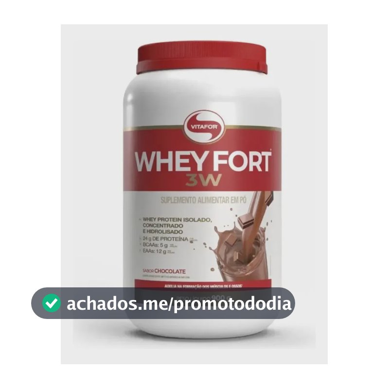 Whey protein Vitafor Fort 3W 900g sabor Chocolate
