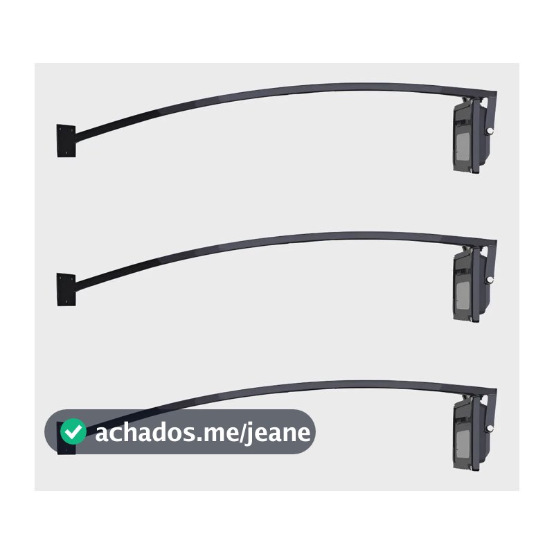 Kit 3 Suportes Para Refletor Int/ext. 60cm Curvo Preto