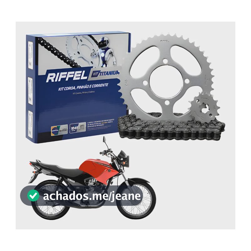Kit Relação Transmissão Yamaha Ybr Factor 125 2000 Á 2016 Prateado