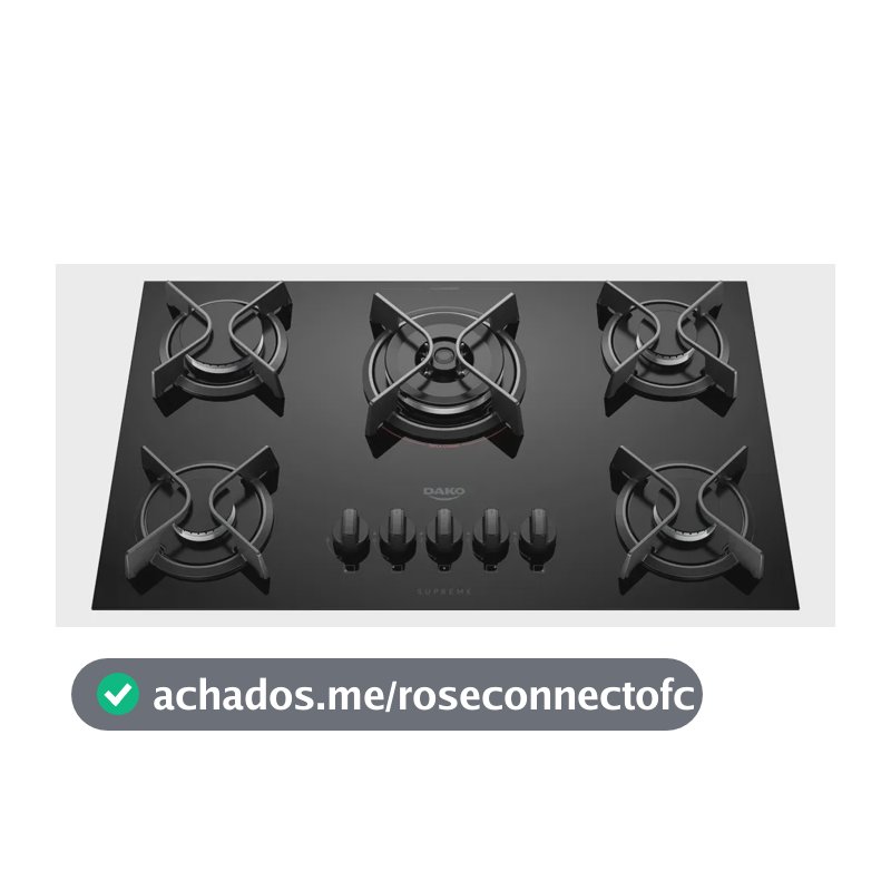Cooktop 5 Bocas Dako Supreme Com Tripla Chama Preto Bivolt Preto