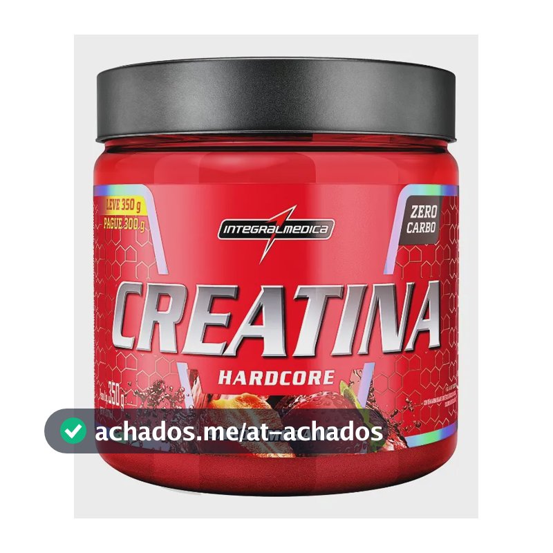 Creatina Integralmédica Monohidratada Hardcore em pó sabor Morango x 350g