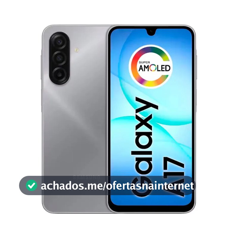 Smartphone Galaxy A17 4g Tela 6.7 256gb Samsung Cinza Com Preto