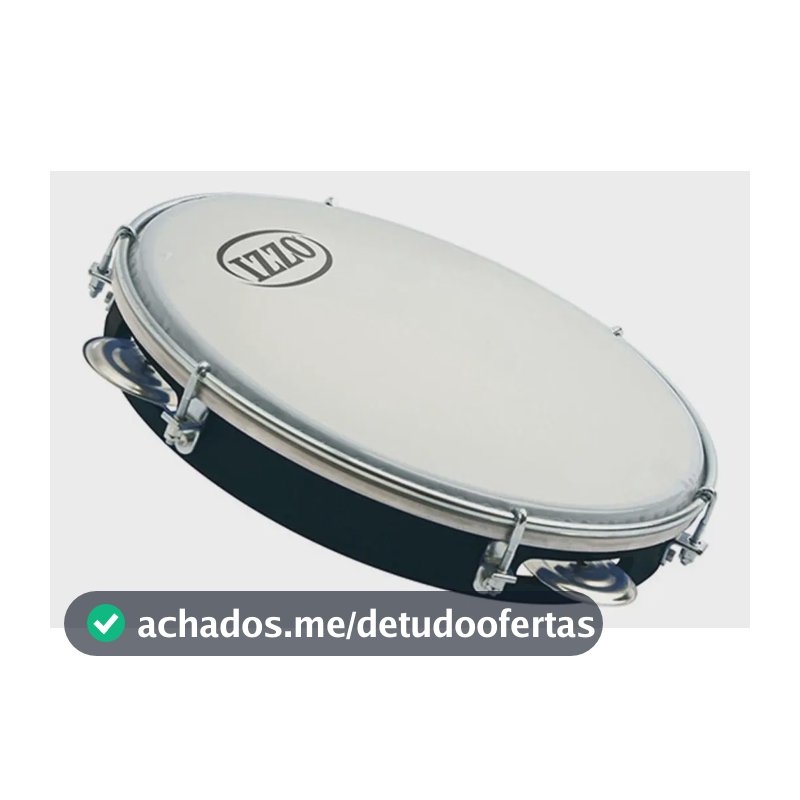 Pandeiro 10 Izzo 6469 Abs Preto Pele Leitosa Branca Samba