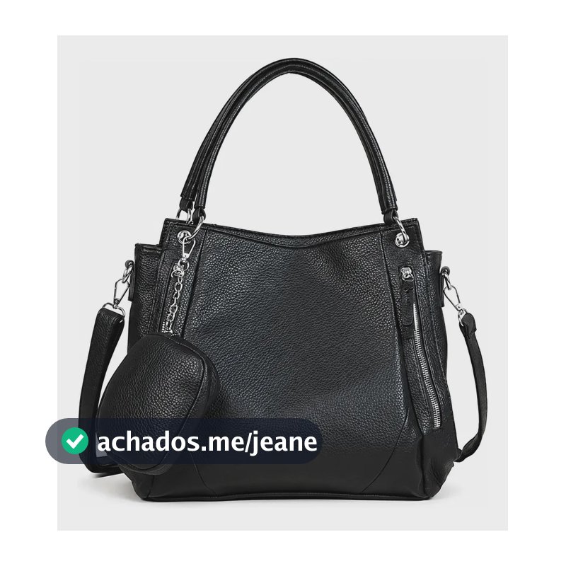 Bolsa Transversal TOMI IMTO Feminina Preta de Couro Sintético com Alça Ajustável