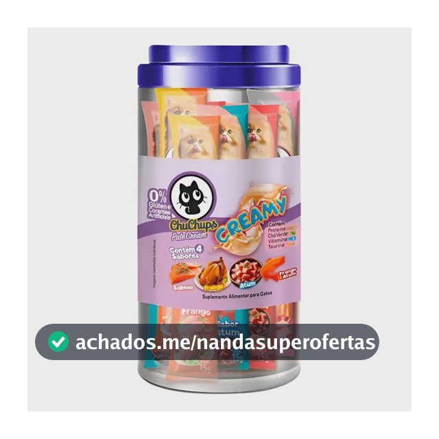 Petisco Para Gatos Chuchups Cream Pote Sortido Com 24 Tubos