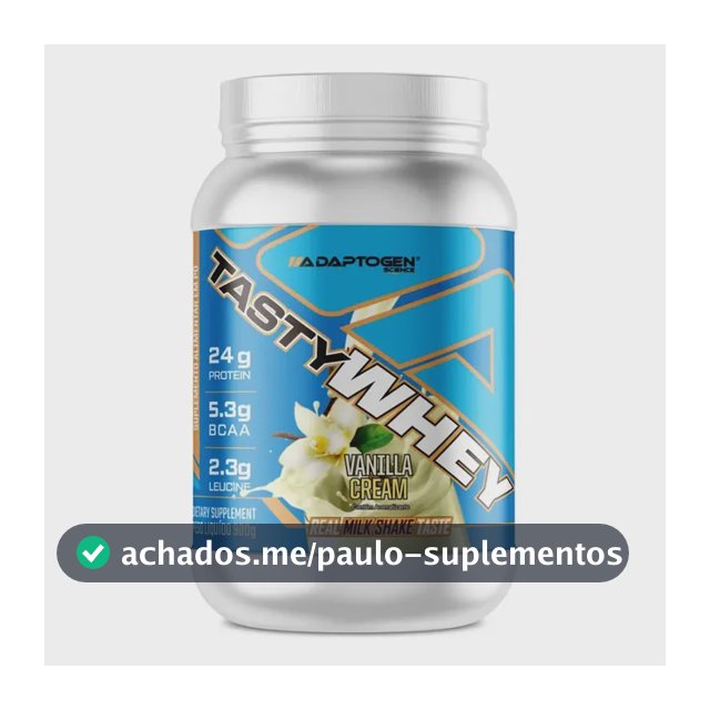Suplemento Tasty Whey 3w Gourmet Whey Protein Adaptogen Science Pote 900g Sabor Baunilha