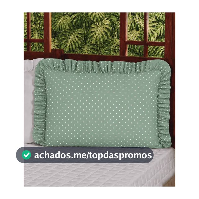 2 Fronhas De Babado (1 Par) 100% Algodão Confecções Niad Poá Verde
