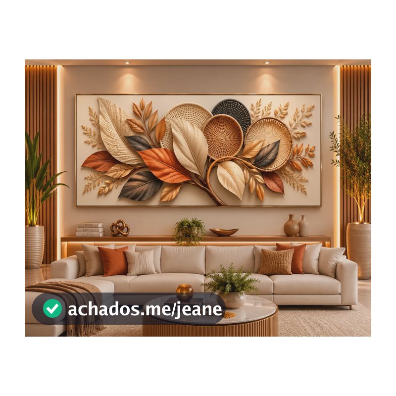 Quadro Sala 100x70 Arvore Da Vida Folha Color Boho Nordico Clean