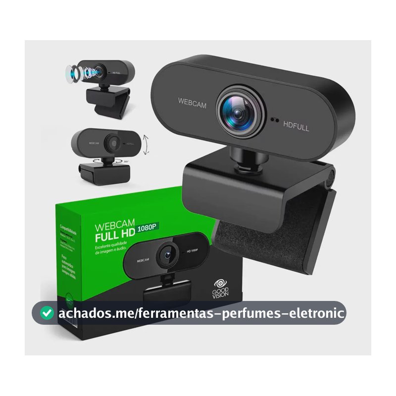 Webcam Camera Full Hd Zoom 1080p 360 Graus Videoconferencia Streamcam Web Cam Entrada Usb 2.0 Com Microfone- GoodVision