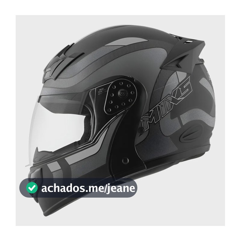 Capacete Escamoteável Mixs Gladiator Articulado Cor Preto/grafite/cinza Desenho Delta Tamanho Do Capacete 58