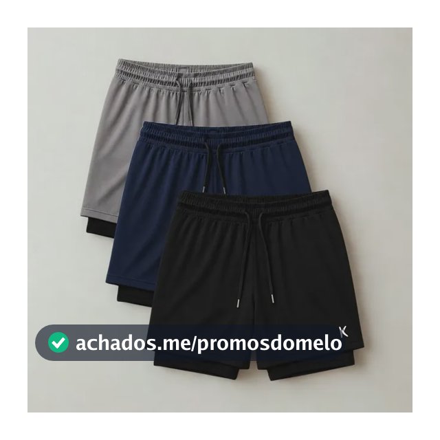 Kit 3 Shorts 2 Em 1 Masculino De Compressão Corrida Academia