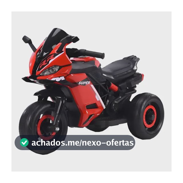 Moto Elétrica Infantil Mini 3 Rodas Frente/Ré Maxi Toys - VERMELHO