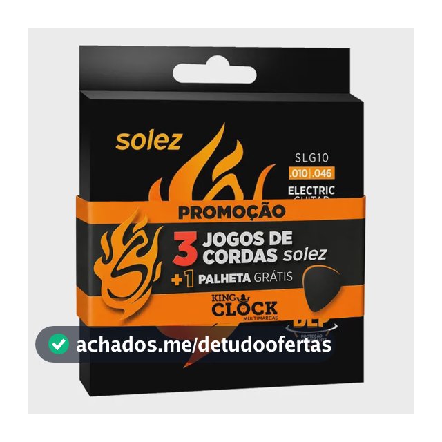 Kit 3 Jogo Corda Guitarra Solez Slg10 / Slg9 + Palheta