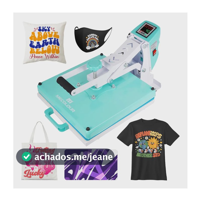 Mecolour Prensa Térmica 38x38 Sublimação Transfer Camiseta Dtf Azul-turquesa