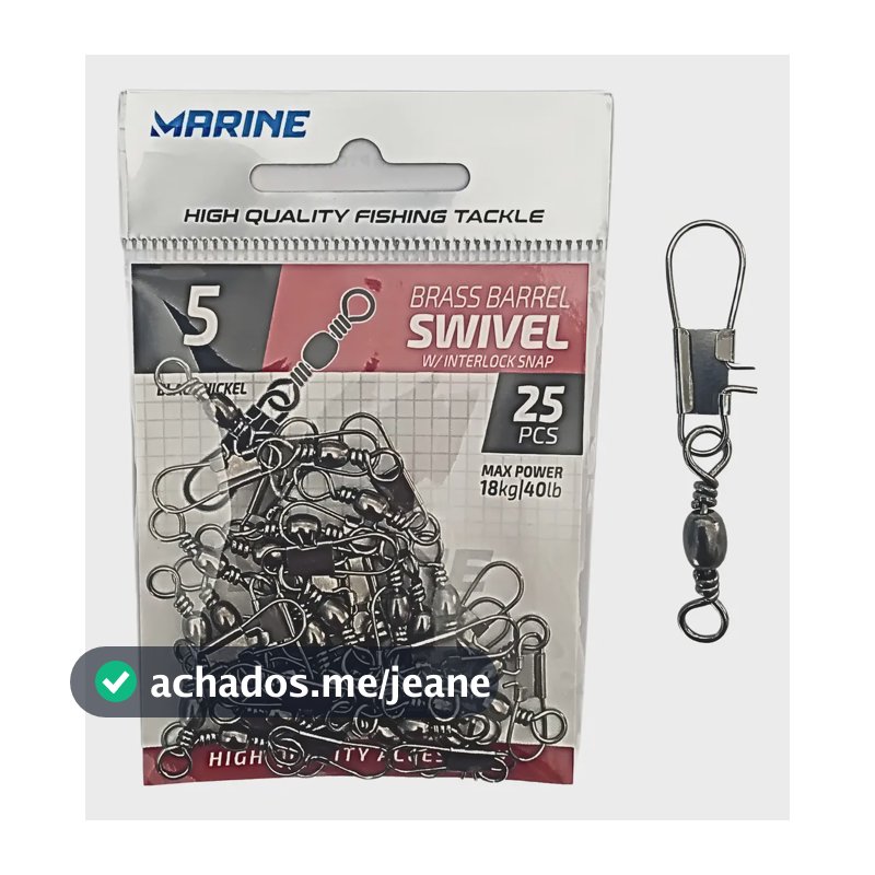 Snap De Pesca Marine Sports Girador C/ Snap Bbs Black Níquel Número 5