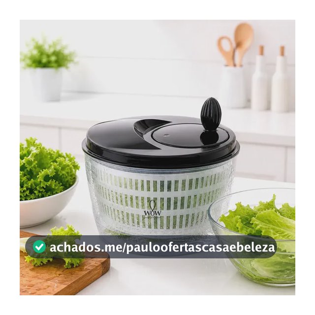 Centrífuga De Salada Secador Verduras Manual 4 Litros Preto Wow World Of Wonders