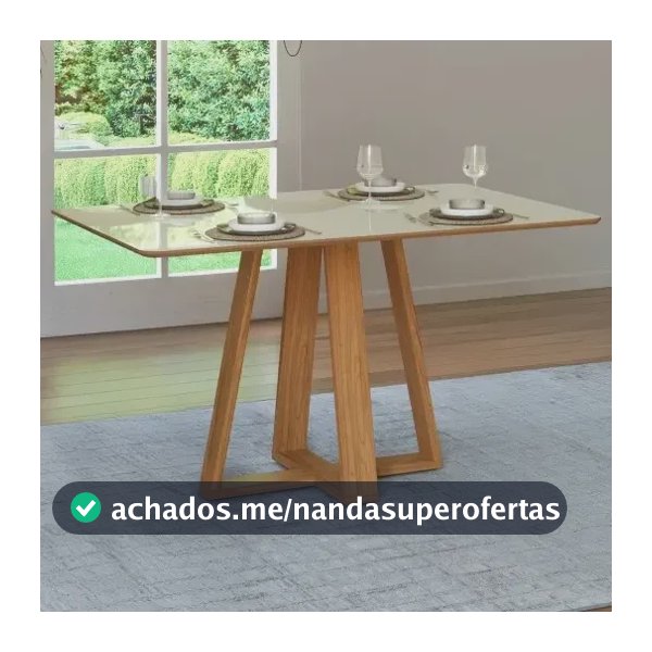 Mesa De Jantar Mdf 4 Lugares 135cm Off White/freijó