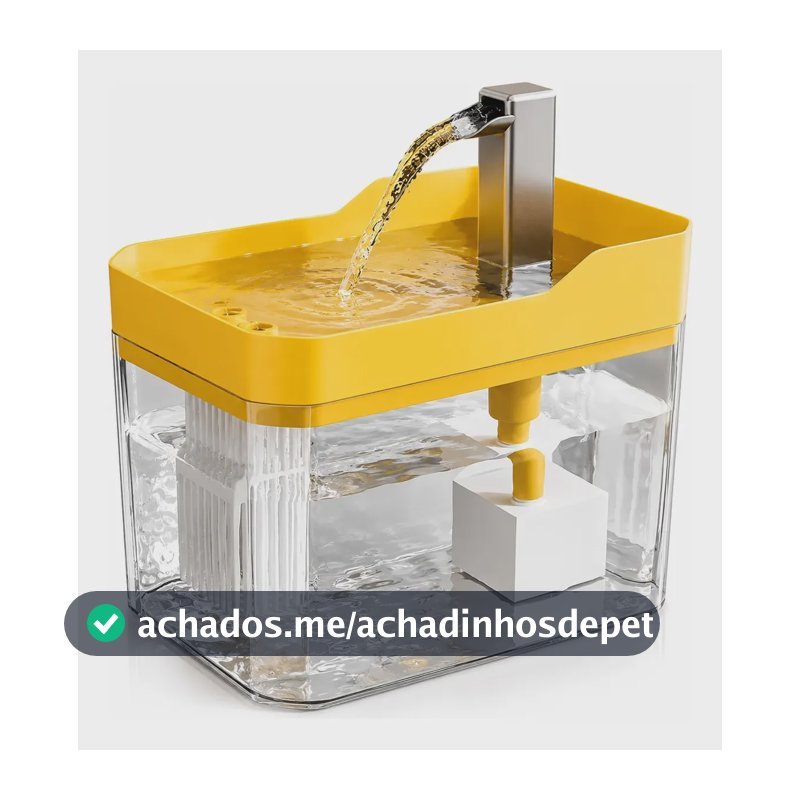 Fonte De Agua Para Gato Cachorro Bebedouro Automático Pet Amarelo