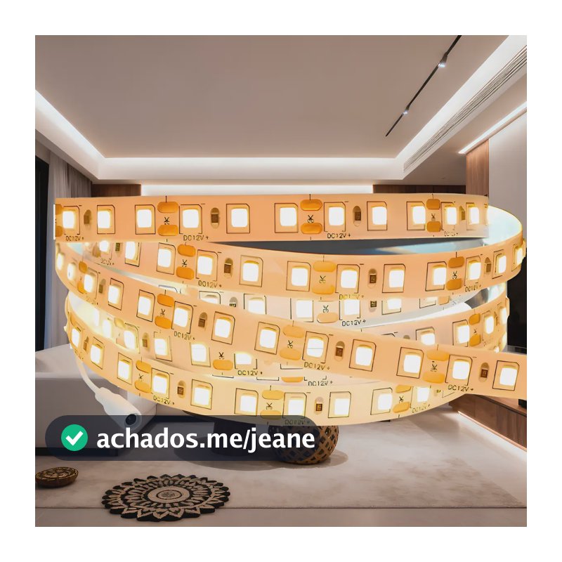 Fita Luz De Led Amarela 5m Com Dupla Face 120leds/metro 127/220v