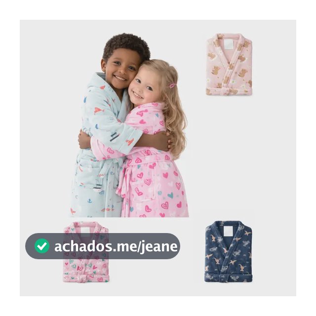 Roupão Infantil Microfibra De Banho Menino Menina Estampado Estampado Capivara 12 A 14 Anos