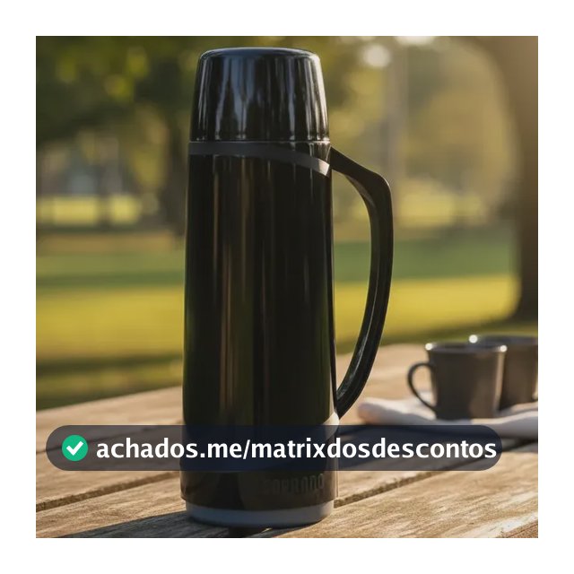 Garrafa Térmica Topázio Cristal 1l - Soprano Preto