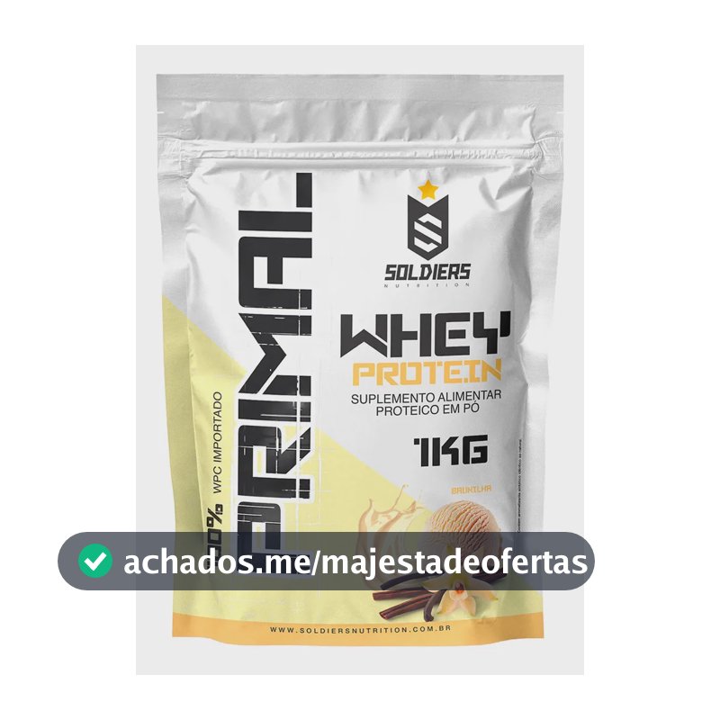 Whey Protein Primal 1kg Soldiers Nutrition Sabor Baunilha