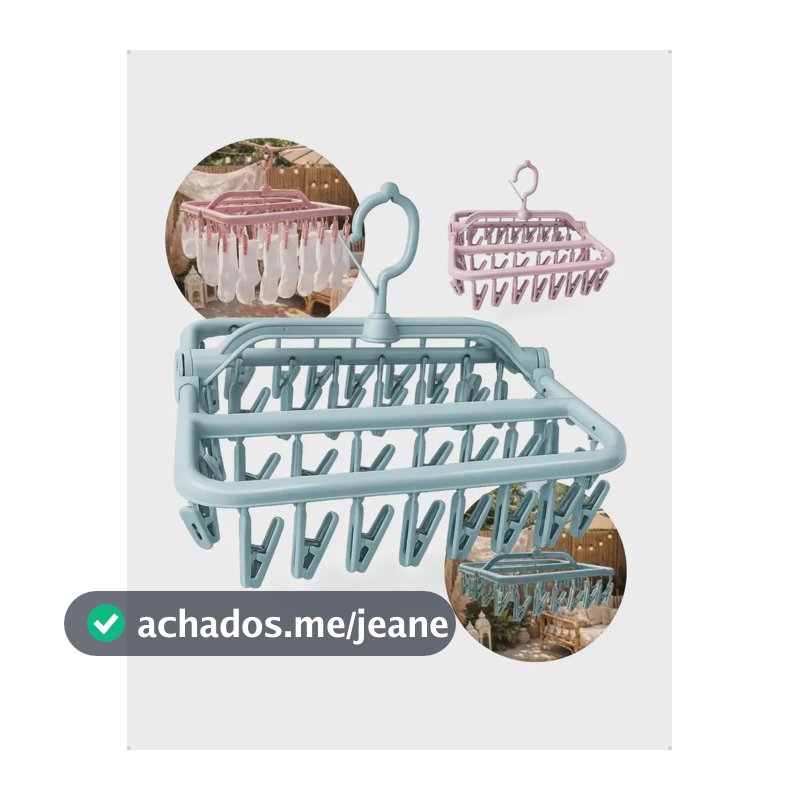 Varal Para Roupas Íntimas Com 32 Prendedores Cueca Calcinha Azul-celeste