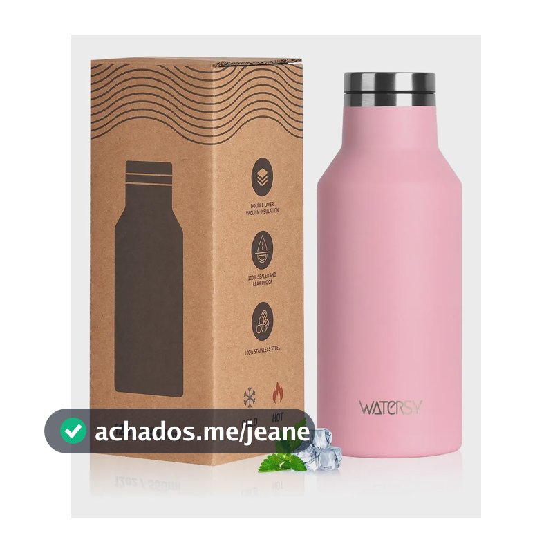 Copo Térmico Isolamento A Vácuo Para Viagens E Aca 350ml Rosa-claro Liso