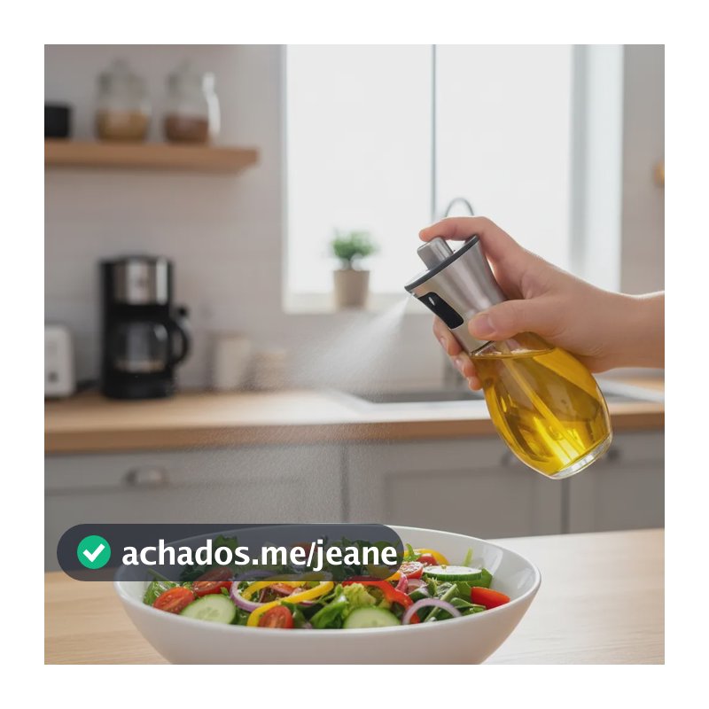 Spray Azeite Borrifador Bottle Vidro Inox Cozinha Inox Com Preto