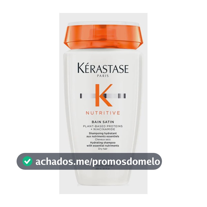 Shampoo Hidratante para Cabelos Secos, Nutrição Intensa, Brilho, Maciez, Fortalecimento e Revitalização da Fibra Capilar, Nutritive Bain Satin Kérastase, 250ml