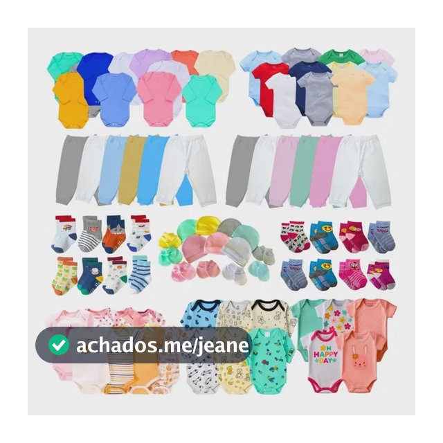 Kit Enxoval 36 Peças Bebê Unissex Body Calça Luva Algodão