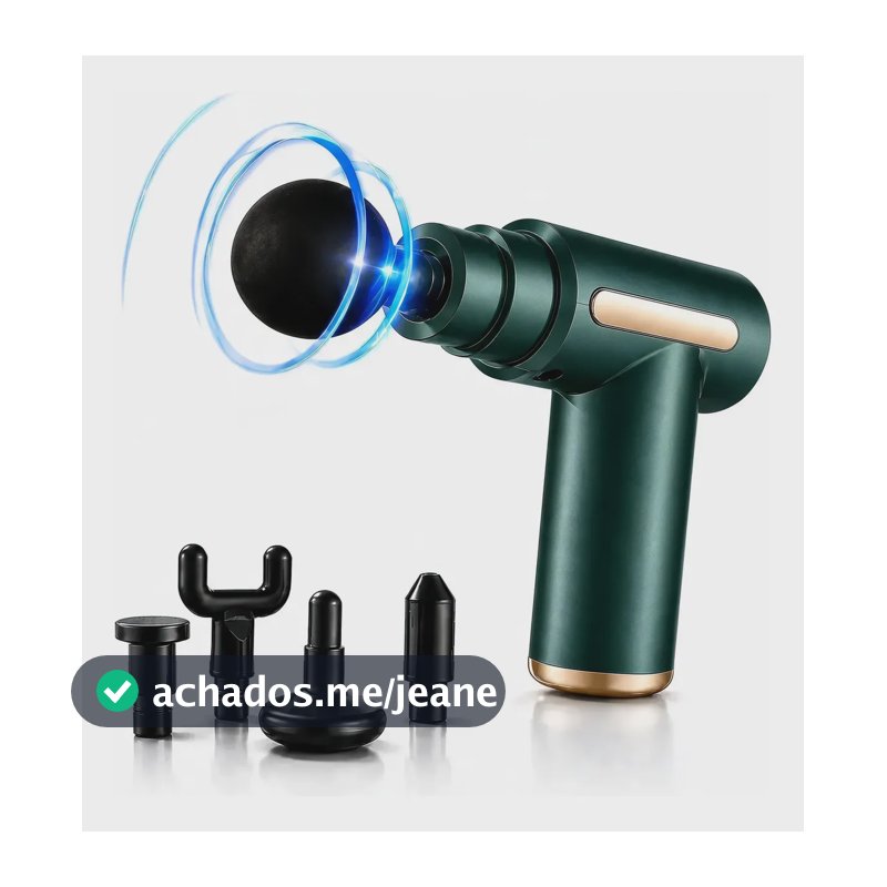 Massageador Pistola Elétrica Profissional Muscular Portátil 127/220v Verde
