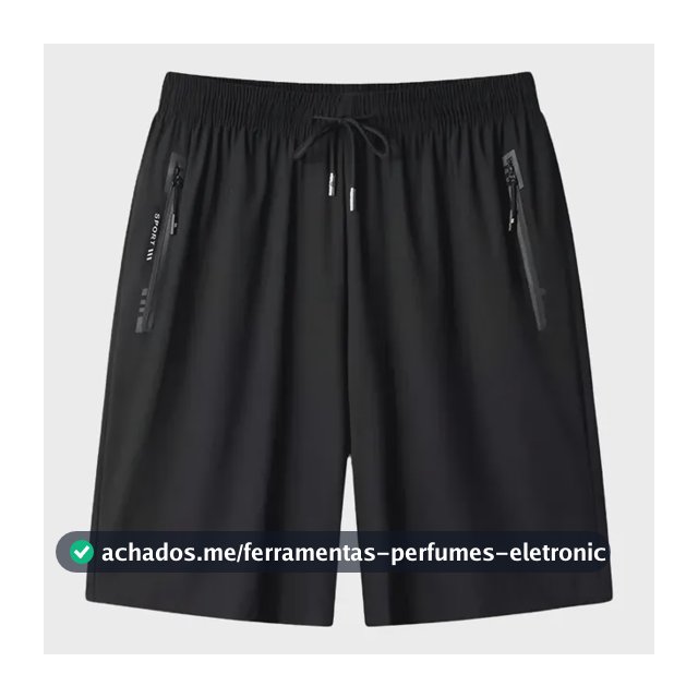 Short Masculino Bermuda Praia 2 Bolsos Zíper Secagem Rápida