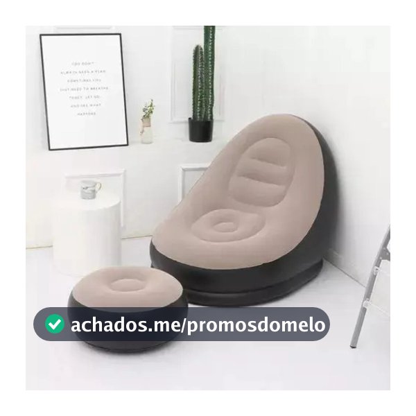 Poltrona Inflável Comprateca com Pufe e Inflador 100 kg
