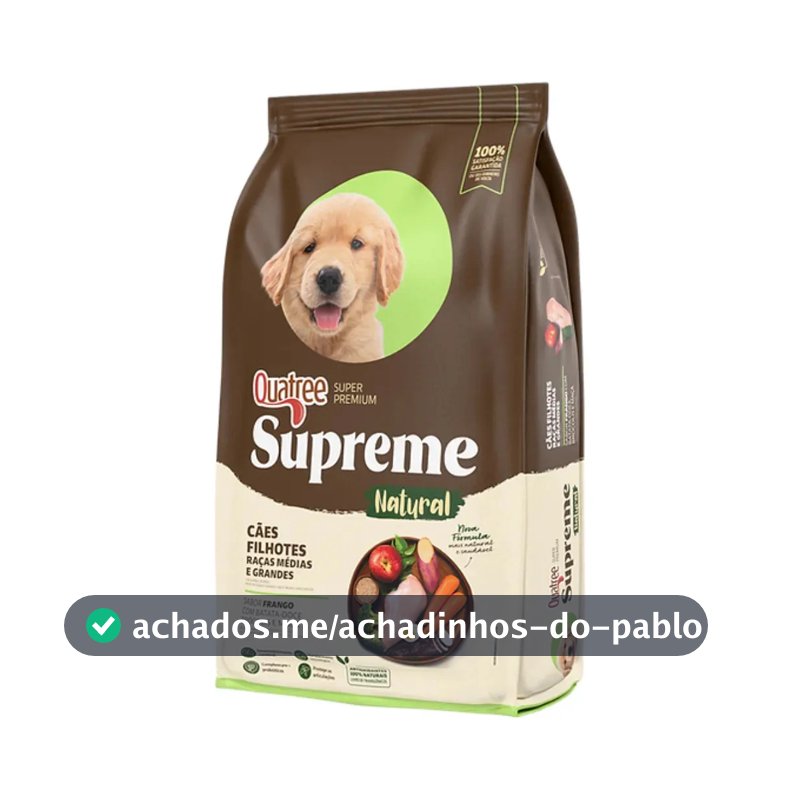Alimento Quatree Super Premium Supreme Para Cão Filhote De Raça Média E Grande Sabor Frango E Batata Doce Em Saco De 10.1kg